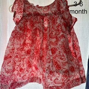 Janie and Jack Red Paisley Baby Dress
